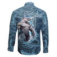 Hawaiian Shark God Kamohoalii Family Matching Tank Maxi Dress and Hawaiian Shirt Polynesian Style LT05 - Polynesian Pride