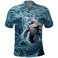 Hawaiian Shark God Kamohoalii Polo Shirt Polynesian Style LT05 Blue - Polynesian Pride
