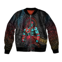 Hawaiian Demigod Maui Bomber Jacket Polynesian Mythology LT05 Unisex Black - Polynesian Pride