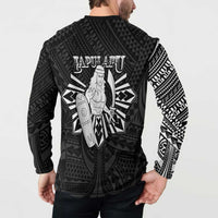 Philippines Tribal Button Sweatshirt King Lapu Lapu Black Version