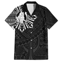 Philippines Tribal Family Matching Long Sleeve Bodycon Dress and Hawaiian Shirt King Lapu Lapu Black Version