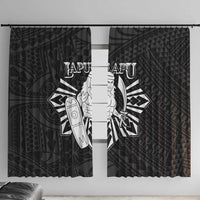 Philippines Tribal Window Curtain King Lapu Lapu Black Version LT05 With Hooks Black - Polynesian Pride