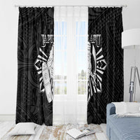 Philippines Tribal Window Curtain King Lapu Lapu Black Version LT05 - Polynesian Pride