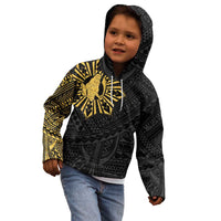 Philippines Tribal Kid Hoodie King Lapu Lapu Gold Version