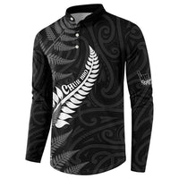 Personalised New Zealand Chur Bro Button Sweatshirt Maori Koru With Silver Fern