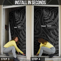 Personalised New Zealand Chur Bro Door Cover Maori Koru With Silver Fern LT05 - Polynesian Pride