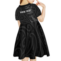 Personalised New Zealand Chur Bro Kid Short Sleeve Dress Maori Koru With Silver Fern LT05 - Polynesian Pride