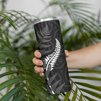Personalised New Zealand Chur Bro Skinny Tumbler Maori Koru With Silver Fern LT05 - Polynesian Pride