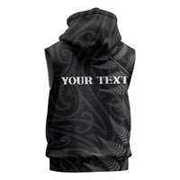 Personalised New Zealand Chur Bro Sleeveless Hoodie Maori Koru With Silver Fern LT05 - Polynesian Pride