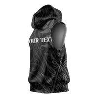 Personalised New Zealand Chur Bro Sleeveless Hoodie Maori Koru With Silver Fern LT05 - Polynesian Pride