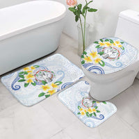 Northern Mariana Islands Chamorro Bathroom Set Plumeria Curves Style White Version