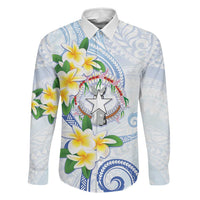 Northern Mariana Islands Chamorro Family Matching Mermaid Dress and Hawaiian Shirt Plumeria Curves Style White Version