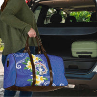 Northern Mariana Islands Chamorro Travel Bag Plumeria Curves Style Navy Version