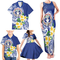Northern Mariana Islands Family Matching Tank Maxi Dress and Hawaiian Shirt Polynesian Pattern With Frangipani LT05 - Polynesian Pride