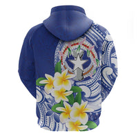 Northern Mariana Islands Hoodie Polynesian Pattern With Frangipani