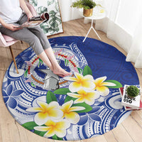 Northern Mariana Islands Round Carpet Polynesian Pattern With Frangipani LT05 - Polynesian Pride
