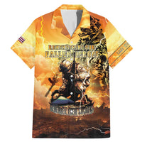 Hawaii Memorial Day Family Matching Mermaid Dress and Hawaiian Shirt Remember Their Sacrifice LT05 Dad's Shirt - Short Sleeve Yellow - Polynesian Pride