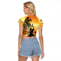 Hawaii Memorial Day Raglan Cropped T Shirt Remember Their Sacrifice LT05 - Polynesian Pride