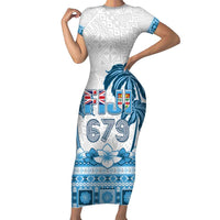 Fiji 679 Constitution Day Family Matching Short Sleeve Bodycon Dress and Hawaiian Shirt Fijian Tapa Pattern