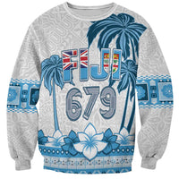 Fiji 679 Constitution Day Sweatshirt Fijian Tapa Pattern LT05 Unisex Blue - Polynesian Pride
