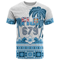 Fiji 679 Constitution Day T Shirt Fijian Tapa Pattern LT05 Blue - Polynesian Pride