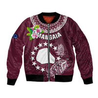 Cook Islands Mangaia Bomber Jacket Coat Of Arms Plumeria Polynesian Turtle LT05 Unisex Pink - Polynesian Pride