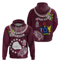 Personalized Cook Islands Mangaia Hoodie Coat Of Arms Plumeria Polynesian Turtle LT05 - Polynesian Pride