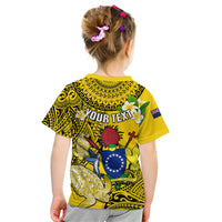 Personalized Cook Islands Aitutaki Kid T Shirt Coat Of Arms Plumeria Polynesian Turtle LT05 - Polynesian Pride