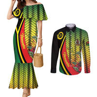 Vanuatu Constitution Day Couples Matching Mermaid Dress and Long Sleeve Button Shirt Long Live Vanuatu - Polynesian Pride