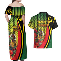 Vanuatu Constitution Day Couples Matching Off Shoulder Maxi Dress and Hawaiian Shirt Long Live Vanuatu - Polynesian Pride