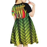Vanuatu Constitution Day Kid Short Sleeve Dress Long Live Vanuatu - Polynesian Pride