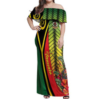 Vanuatu Constitution Day Off Shoulder Maxi Dress Long Live Vanuatu - Polynesian Pride