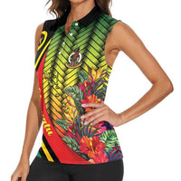 Vanuatu Constitution Day Women Sleeveless Polo Shirt Long Live Vanuatu - Polynesian Pride