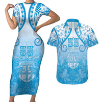 Fiji Day Couples Matching Short Sleeve Bodycon Dress and Hawaiian Shirt 55th Anniversary Forever Fiji - Polynesian Pride