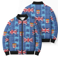 Fiji Masi Tapa Bomber Puffer Jacket Coat Of Arms - Polynesian Pride
