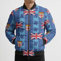 Fiji Masi Tapa Bomber Puffer Jacket Coat Of Arms - Polynesian Pride