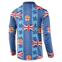 Fiji Masi Tapa Button Sweatshirt Coat Of Arms - Polynesian Pride
