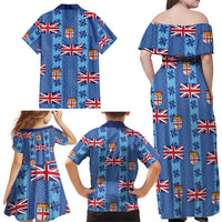 Fiji Masi Tapa Family Matching Off Shoulder Maxi Dress and Hawaiian Shirt Coat Of Arms - Polynesian Pride