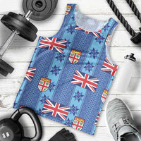 Fiji Masi Tapa Men Tank Top Coat Of Arms LT05 - Polynesian Pride