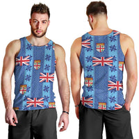 Fiji Masi Tapa Men Tank Top Coat Of Arms LT05 - Polynesian Pride