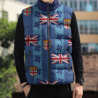 Fiji Masi Tapa Sleeveless Puffer Jacket Coat Of Arms - Polynesian Pride