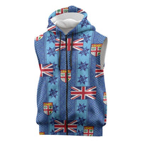 Fiji Masi Tapa Sleeveless Zip Hoodie Coat Of Arms - Polynesian Pride