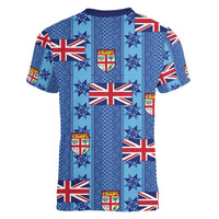 Fiji Masi Tapa Women V-Neck T-Shirt Coat Of Arms - Polynesian Pride