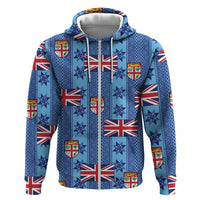 Fiji Masi Tapa Zip Hoodie Coat Of Arms - Polynesian Pride