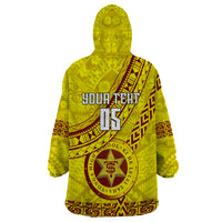 Custom Tonga High School Wearable Blanket Hoodie Tongan Kupesi Pattern LT05 - Polynesian Pride