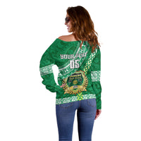 Custom Saineha High School Off Shoulder Sweater Tongan Kupesi Pattern LT05 - Polynesian Pride