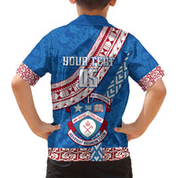 Custom Apifoou College Family Matching Short Sleeve Bodycon Dress and Hawaiian Shirt Tongan Kupesi Pattern LT05 - Polynesian Pride