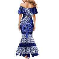 Custom Queen Salote College Family Matching Mermaid Dress and Hawaiian Shirt Tongan Kupesi Pattern LT05 - Polynesian Pride