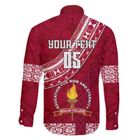 Custom Beulah College Family Matching Off Shoulder Maxi Dress and Hawaiian Shirt Tongan Kupesi Pattern LT05 - Polynesian Pride