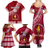 Custom Beulah College Family Matching Summer Maxi Dress and Hawaiian Shirt Tongan Kupesi Pattern LT05 - Polynesian Pride
